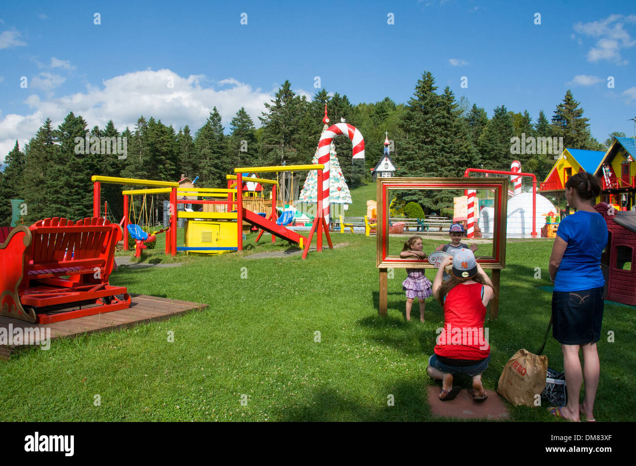 Santa Villaggio Parco divertimenti in Val Morin Laurentians Québec Foto Stock