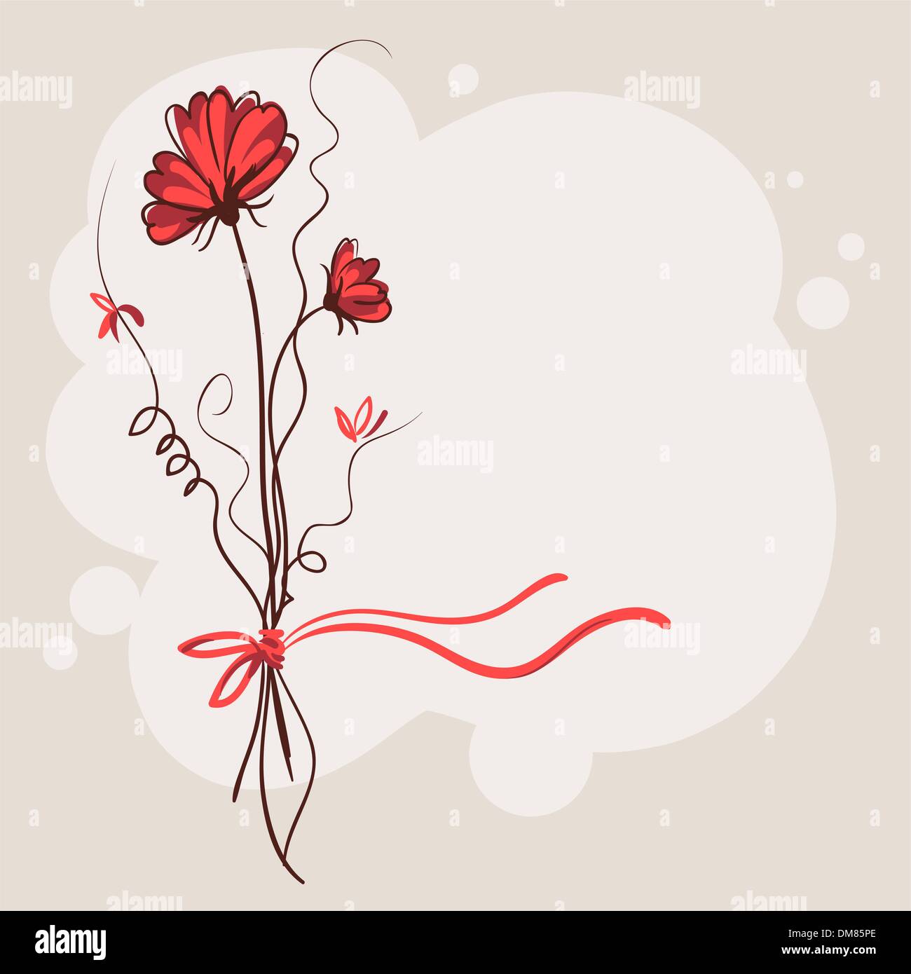 Fiore rosso vettore sfondo della scheda Illustrazione Vettoriale