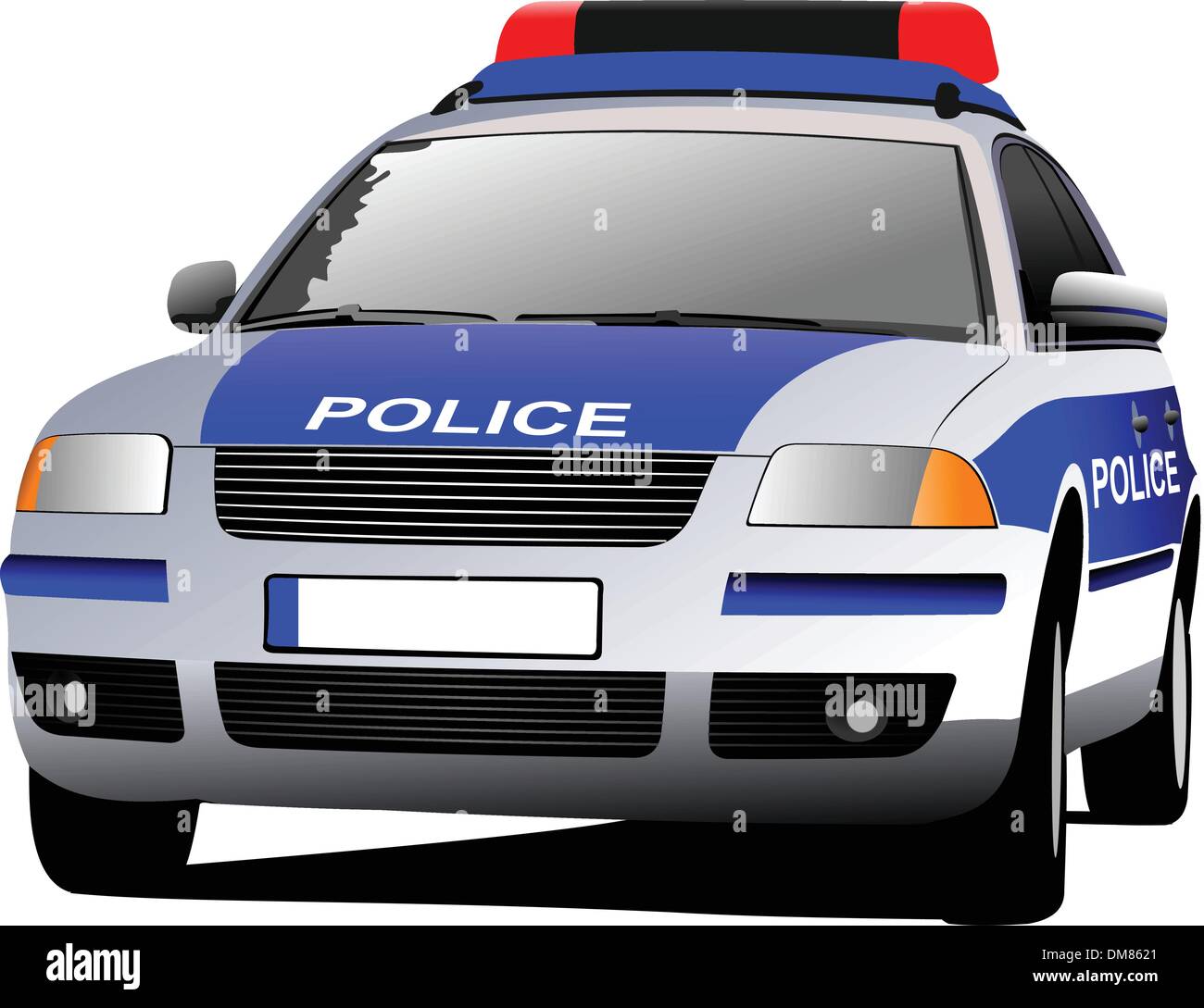 Auto della Polizia. Mezzi di trasporto urbani. Colorata illustrazione vettoriale. Illustrazione Vettoriale