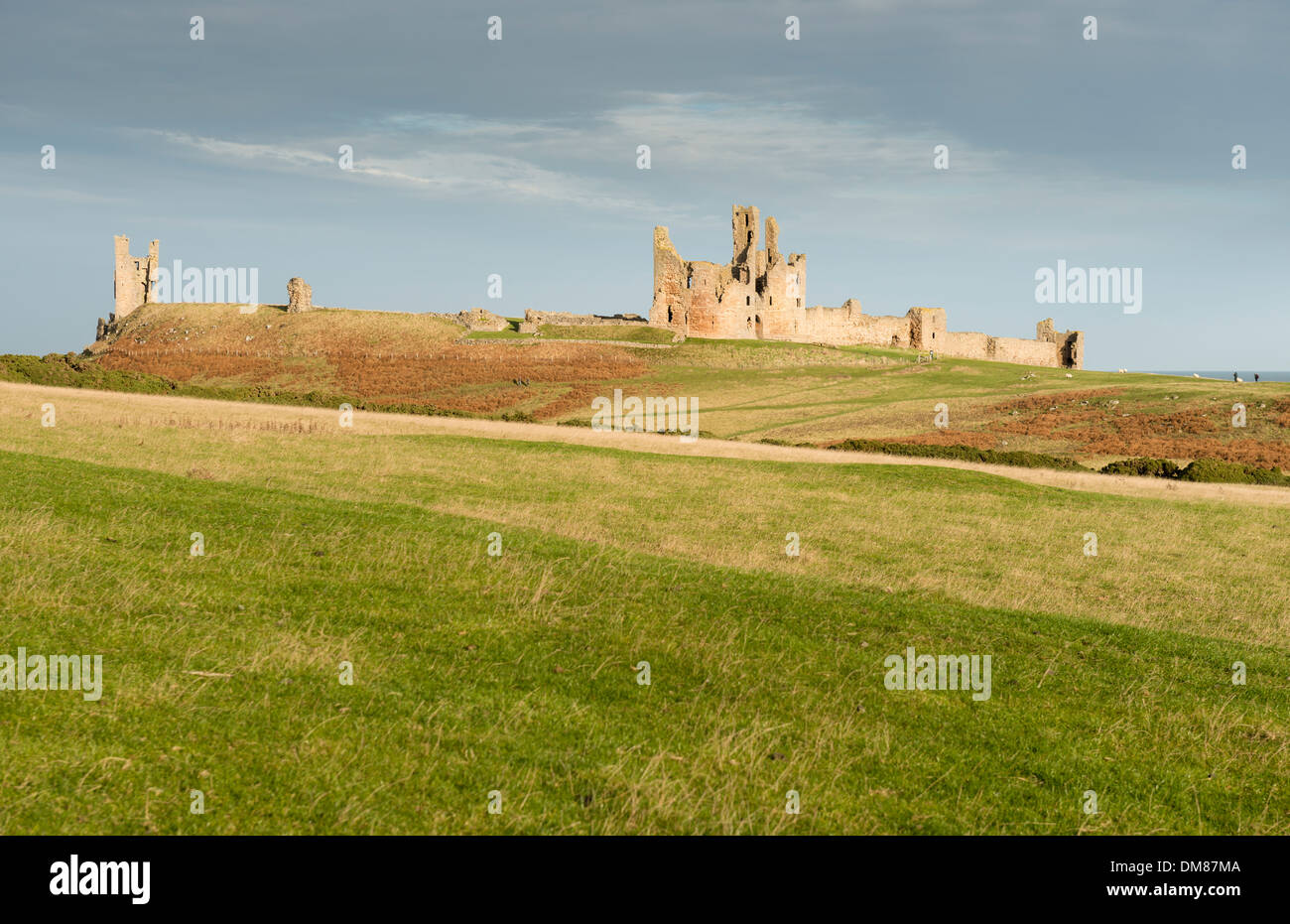 Il castello di Dunstanburgh Foto Stock