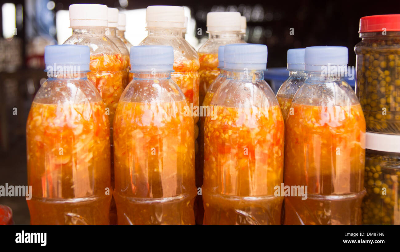 Salsa al peperoncino pesce Kep Cambogia del Sud-est asiatico Foto Stock