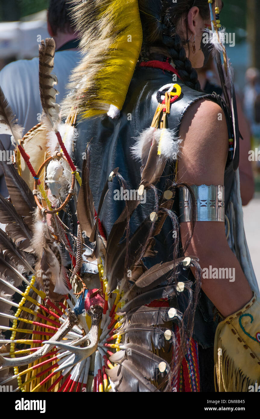 Kahnawake Pow Wow celebrazioni Nazione Mohawk Québec Canada Foto Stock