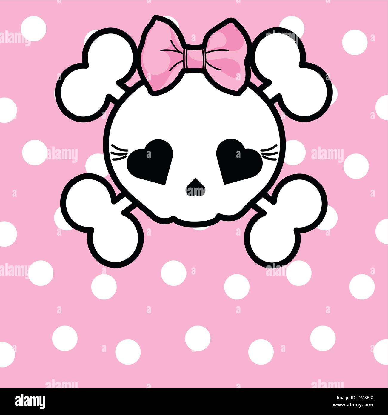 Carino il cranio con archetto Illustrazione Vettoriale