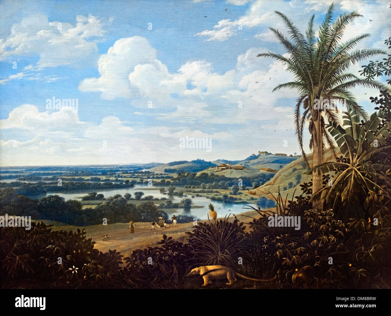Paesaggio brasiliano con ANTEATER (1649) FRANS POST (1612-1680) Olandese Paesi Bassi Foto Stock