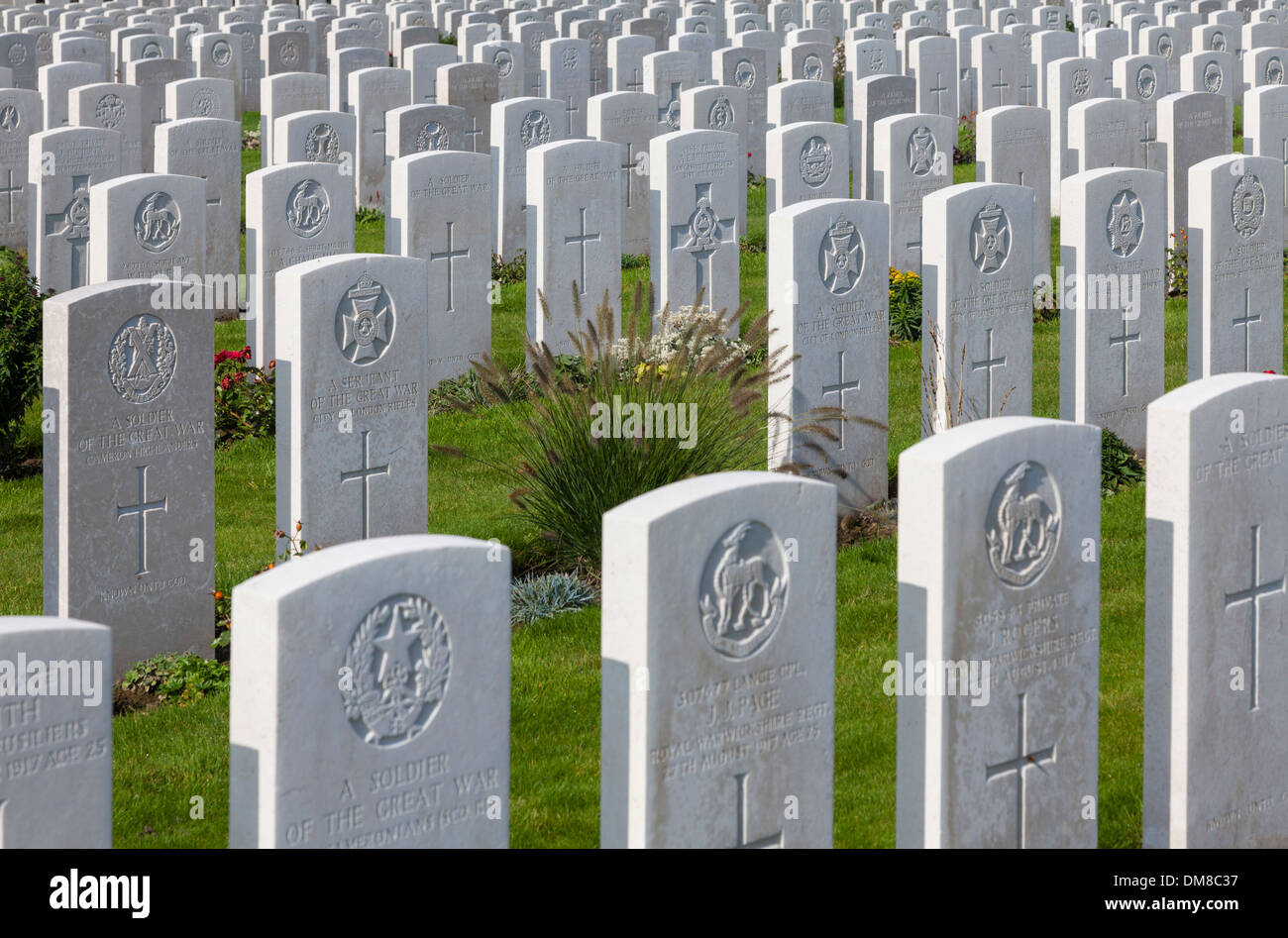 Tyne Cot Commonwealth War Graves cimitero, Zonnebeke, Belgio Foto Stock