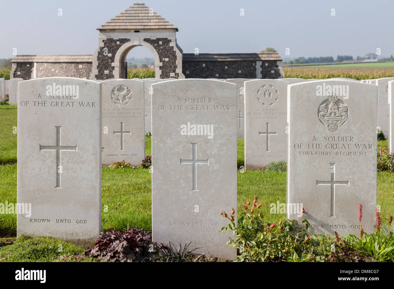 Tyne Cot Commonwealth War Graves cimitero, Zonnebeke, Belgio Foto Stock