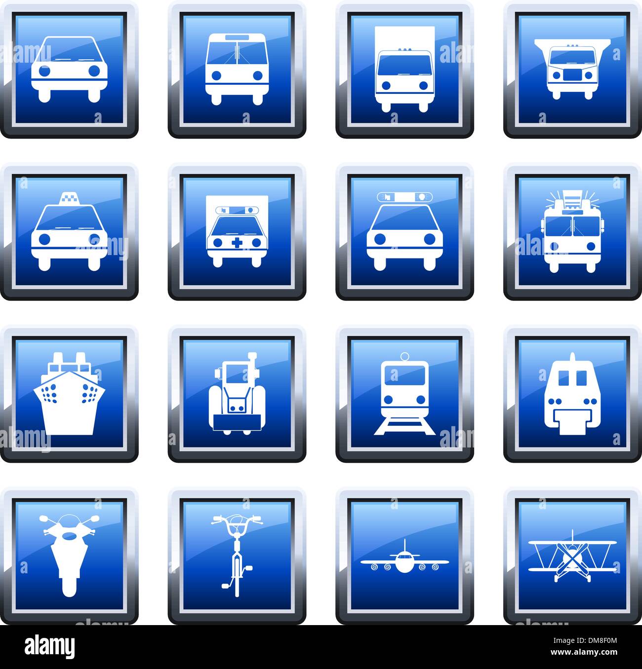 Icona del trasporto impostato Illustrazione Vettoriale