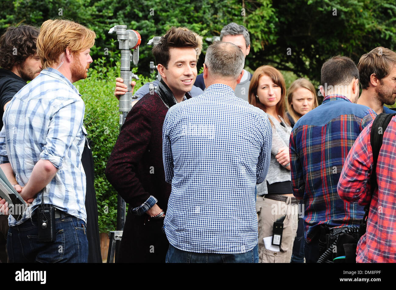 Nick Grimshaw sulla posizione imposta per BBC Radio una nuova Show Breakfast Londra Inghilterra - 30.08.12 Foto Stock