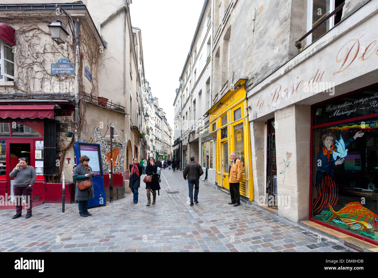 Quartiere ebraico del Marais a Parigi, Francia Foto Stock