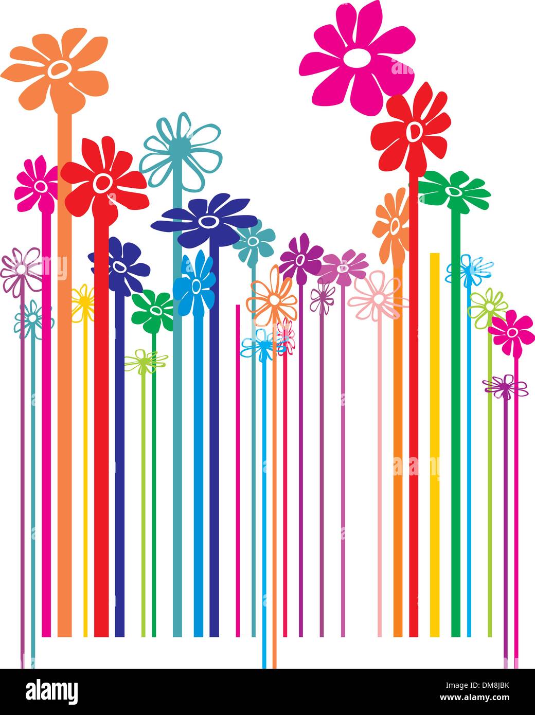 Colore floreale codice a barre Illustrazione Vettoriale
