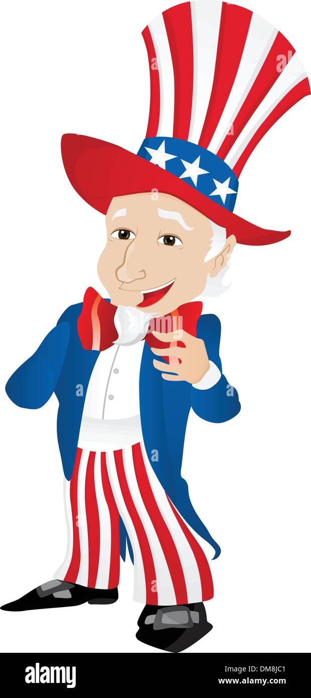 Lo zio Sam Stati Uniti d'America. Illustrazione Vettoriale
