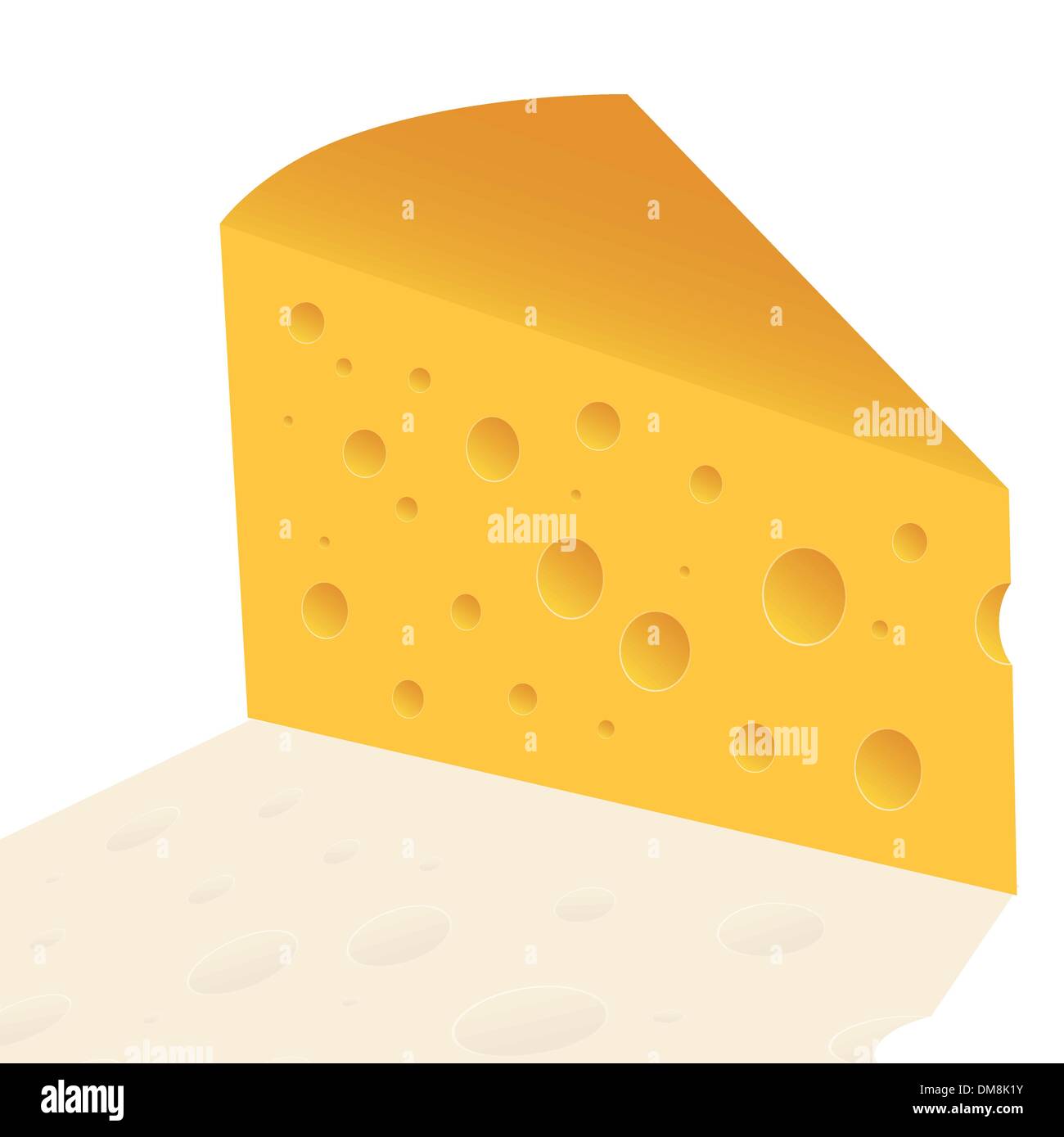Fetta di formaggio con fori Illustrazione Vettoriale
