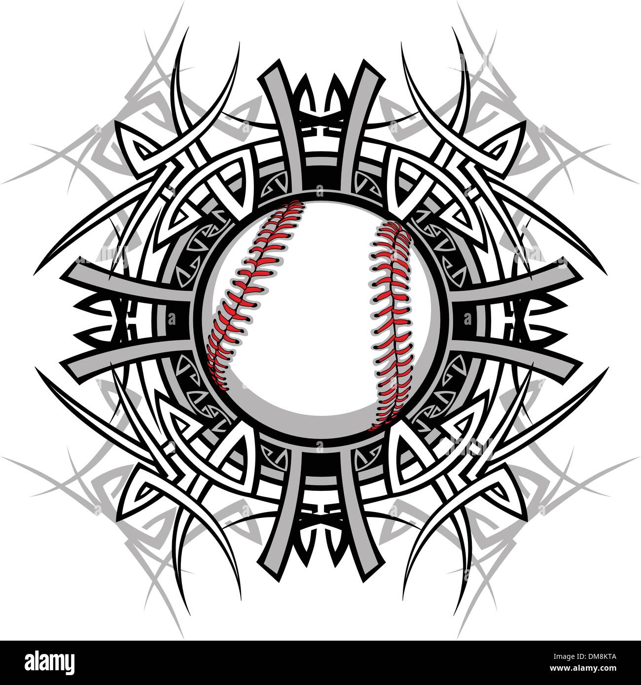 Baseball Softball tribale immagine grafica Illustrazione Vettoriale