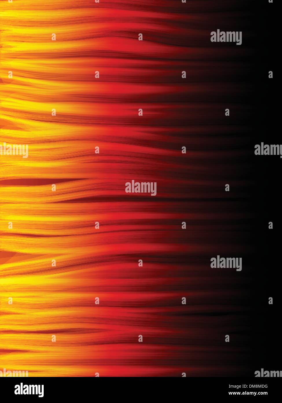 Realistiche fiamme di fuoco. Colori e forme sono modificabili. Illustrazione Vettoriale