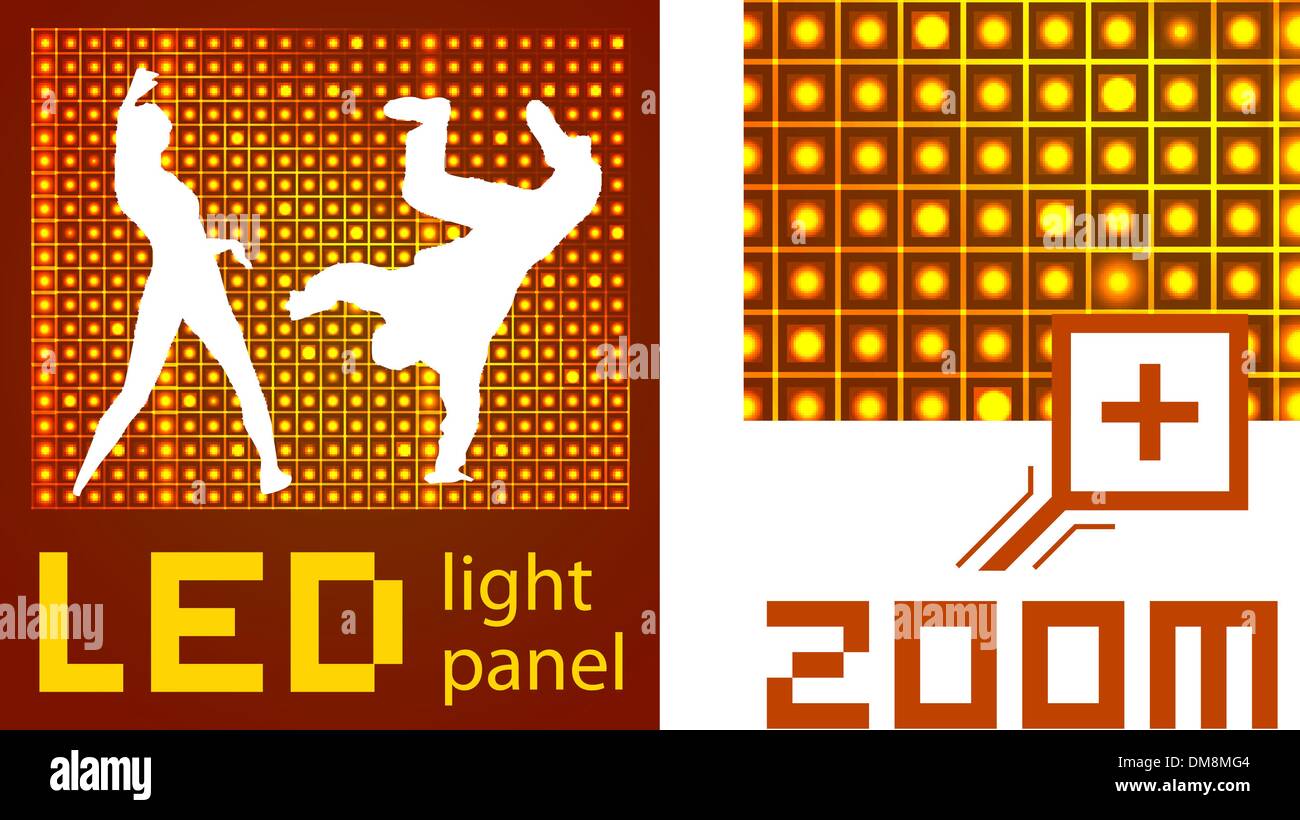 Diodo led display sullo sfondo del pannello Illustrazione Vettoriale