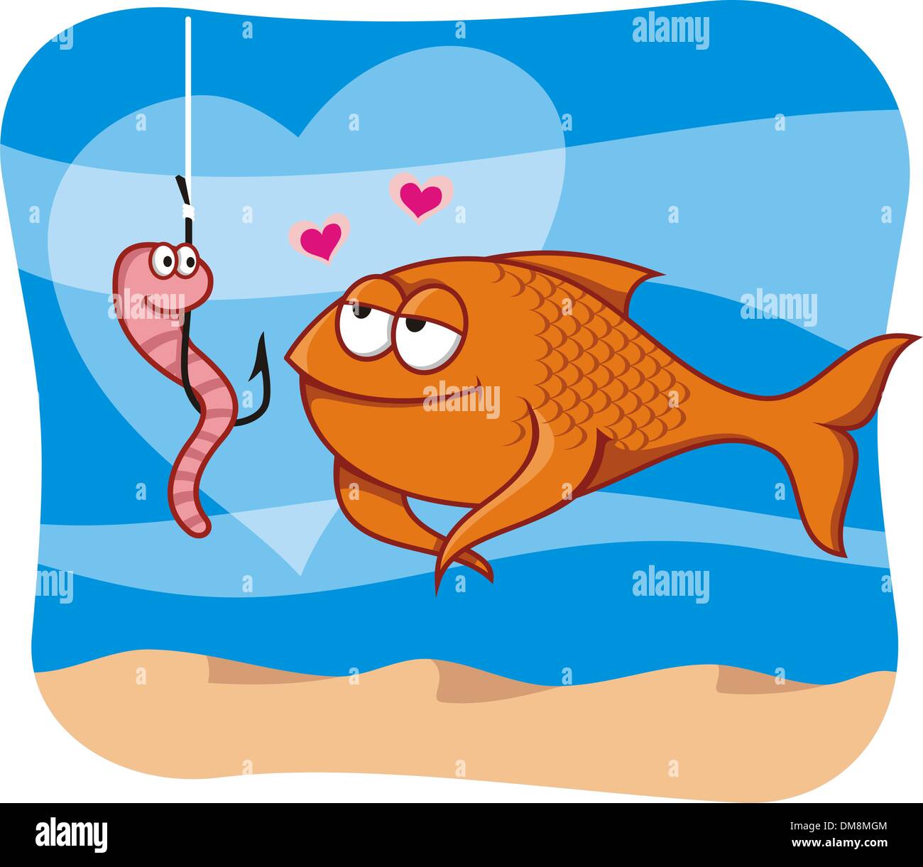 Pesce e esca in amore Illustrazione Vettoriale