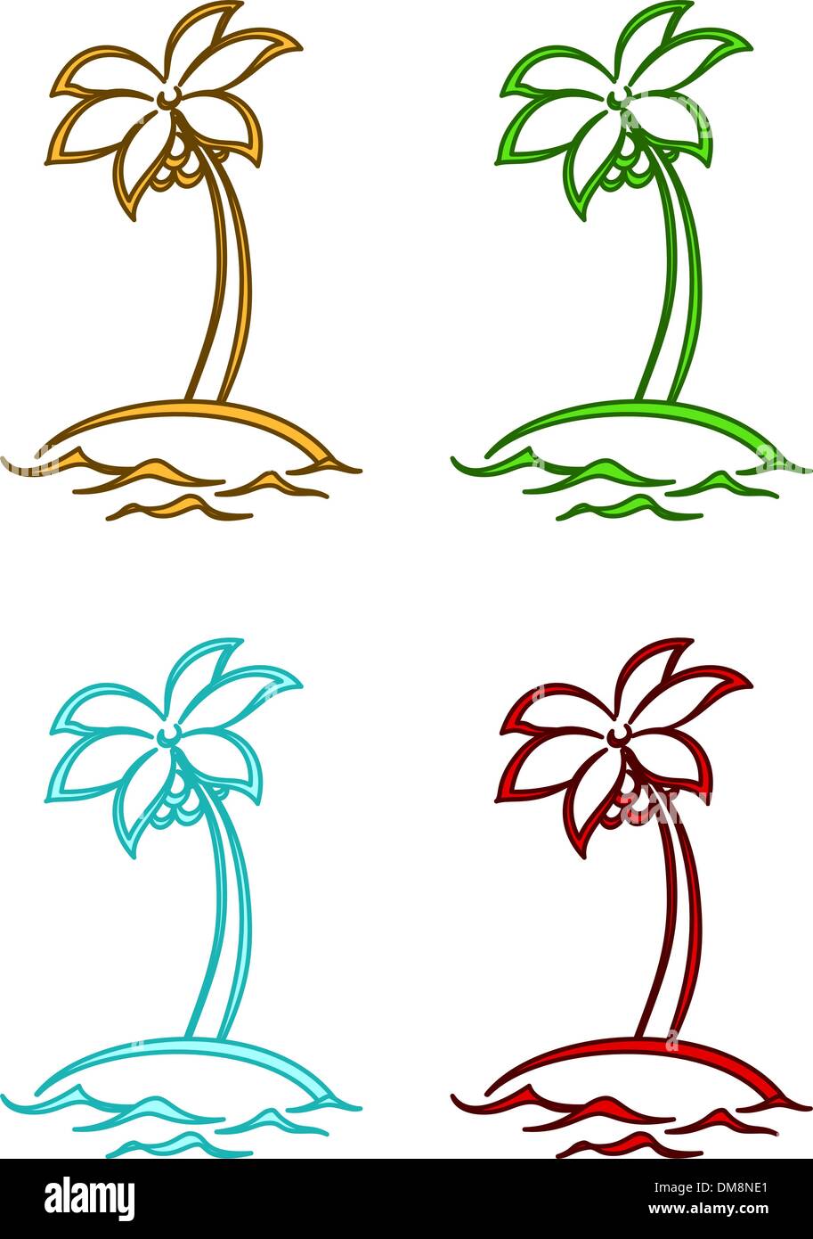 Isole con palme Illustrazione Vettoriale