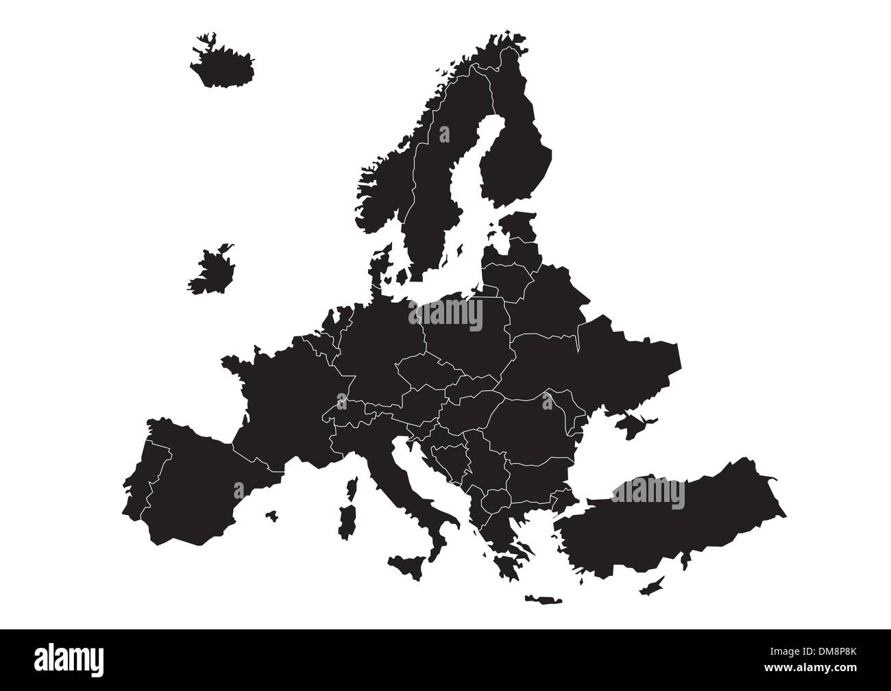 Mappa Europa (vector) Illustrazione Vettoriale