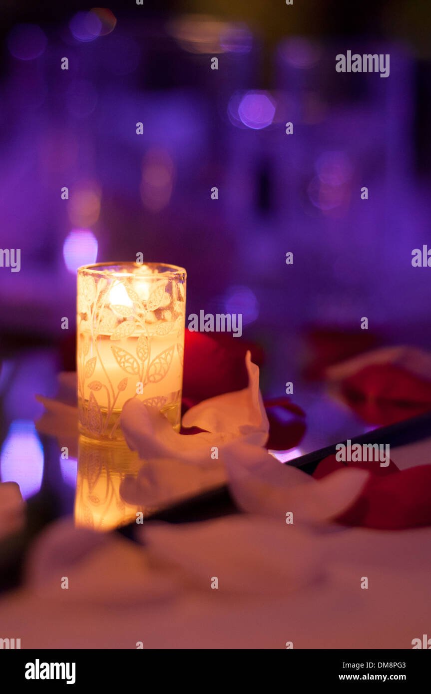 Candela di notte Foto Stock