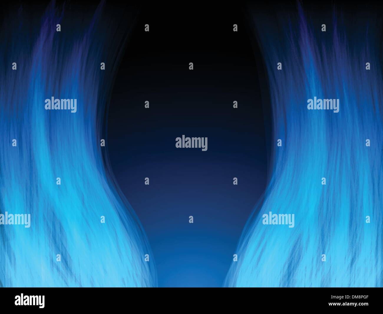 Blu fiamme di fuoco. Colori e forme sono modificabili. Illustrazione Vettoriale