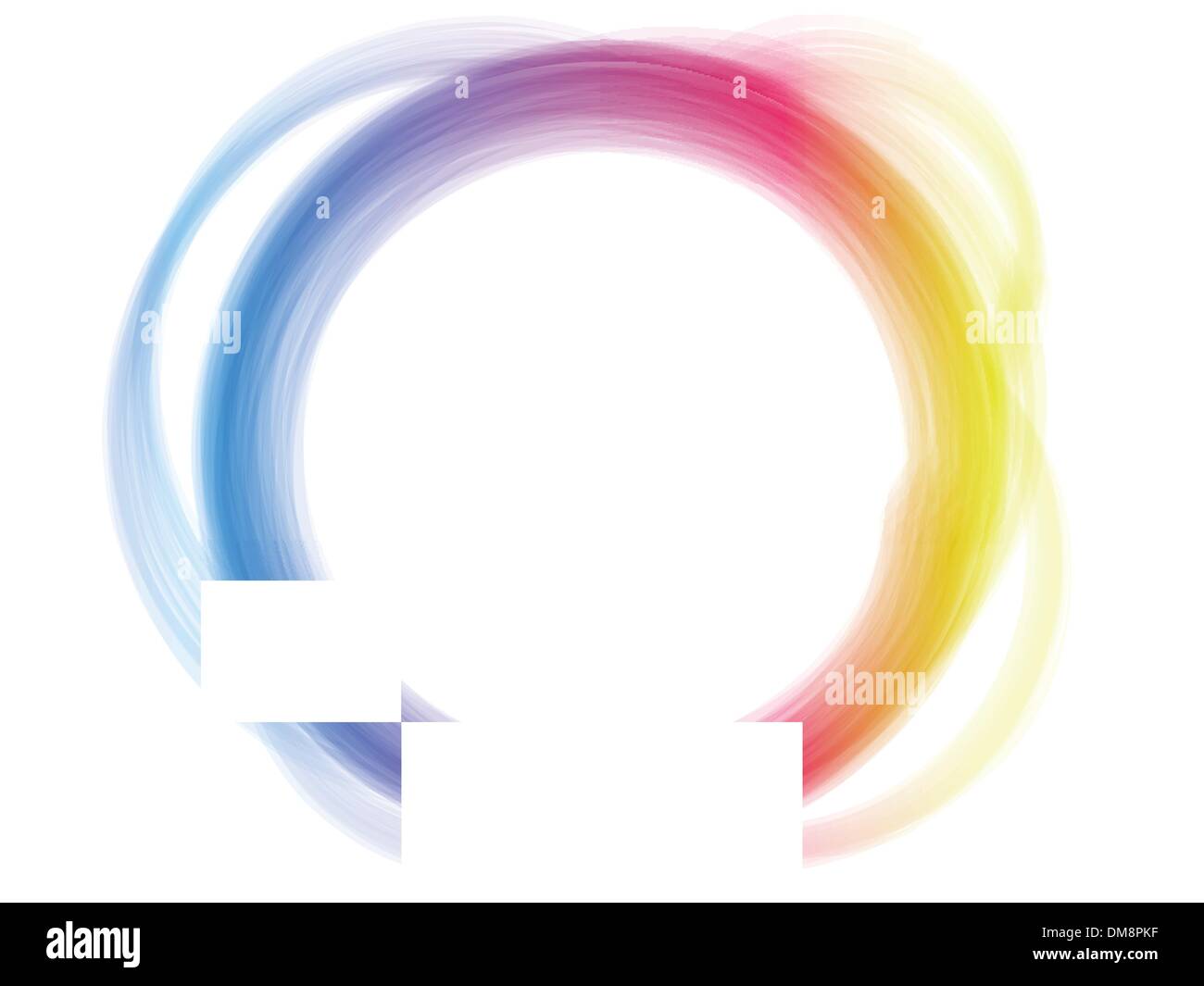 Rainbow Circle Border effetto spazzola. Illustrazione Vettoriale