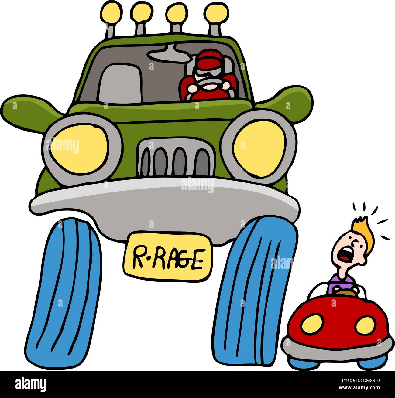 Road Rage conducente Illustrazione Vettoriale