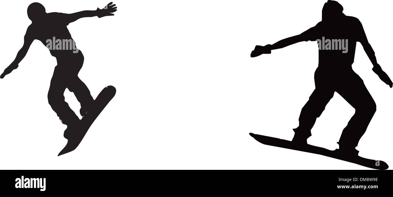 Set di snowboard persone Illustrazione Vettoriale