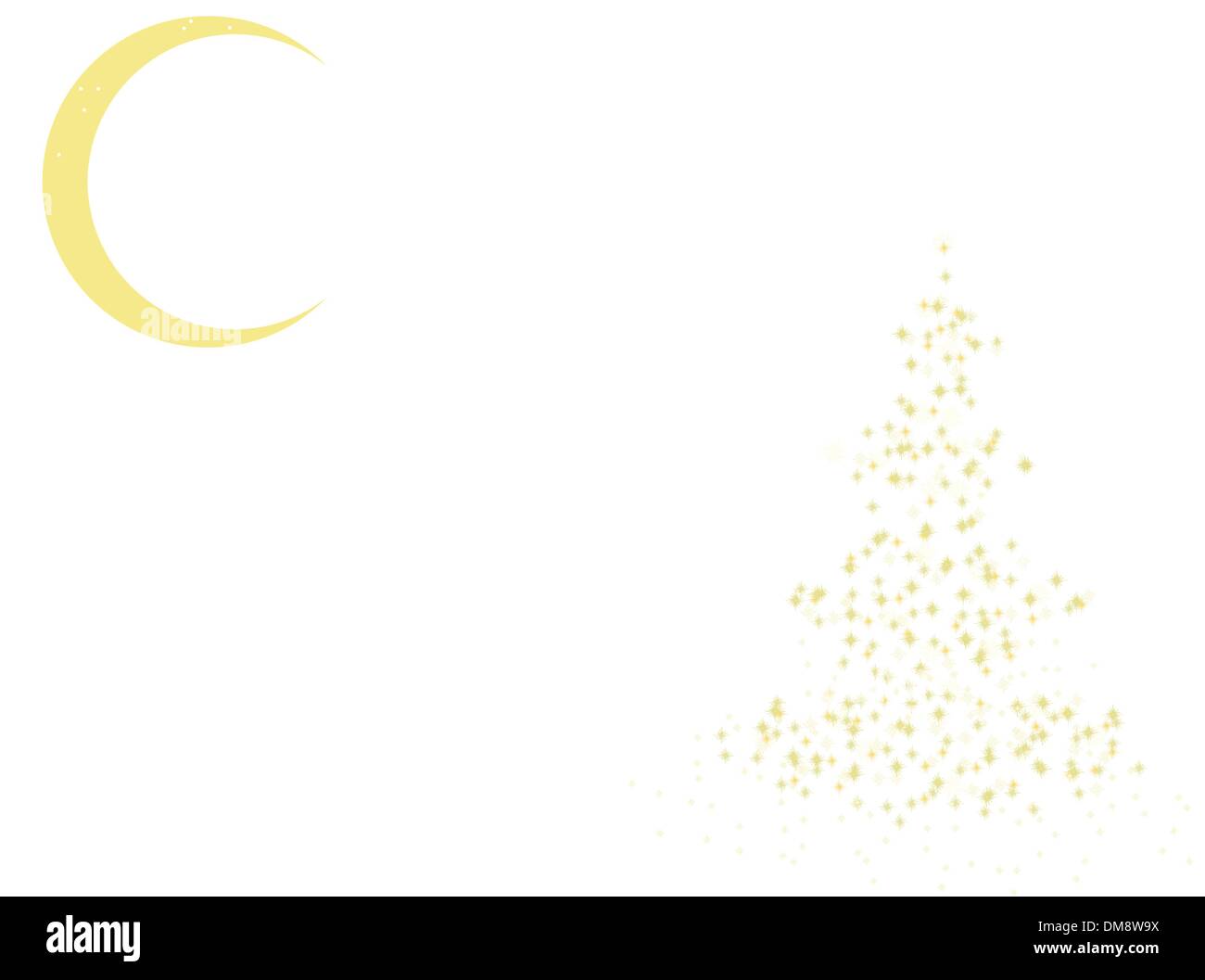 Natale-albero in una notte di luna. EPS 8 Illustrazione Vettoriale