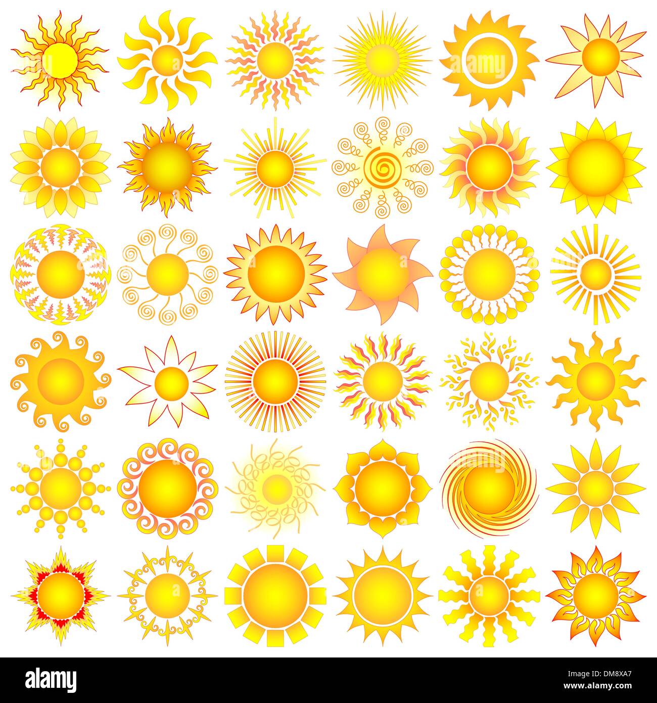 insieme del sole Illustrazione Vettoriale