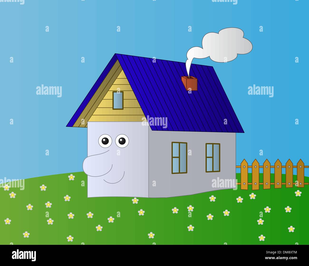 Casa con un volto umano Illustrazione Vettoriale