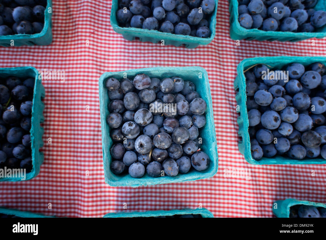 Mercato degli agricoltori di produrre: Mirtilli Foto Stock