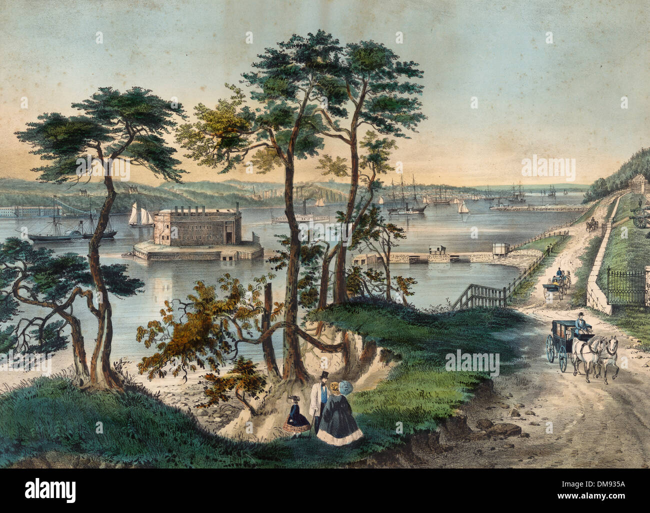 La Staten Island e il Narrows, New York: da Fort Hamilton, 1861 Foto Stock