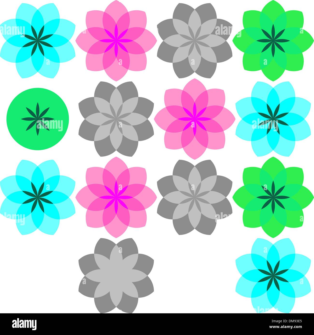 Fiori colorati seamless pattern 3 Illustrazione Vettoriale
