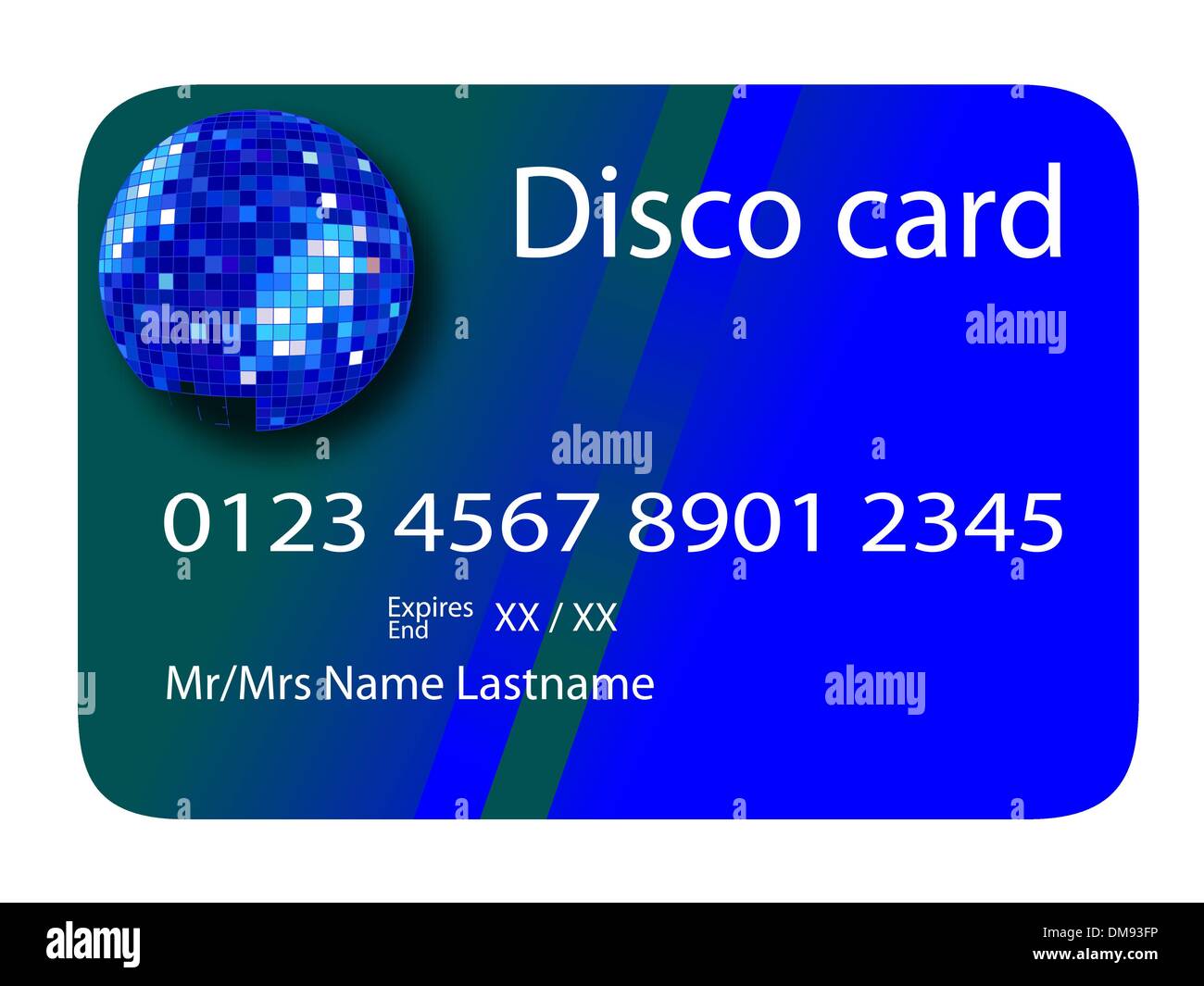 Carta di credito blu discoteca Illustrazione Vettoriale