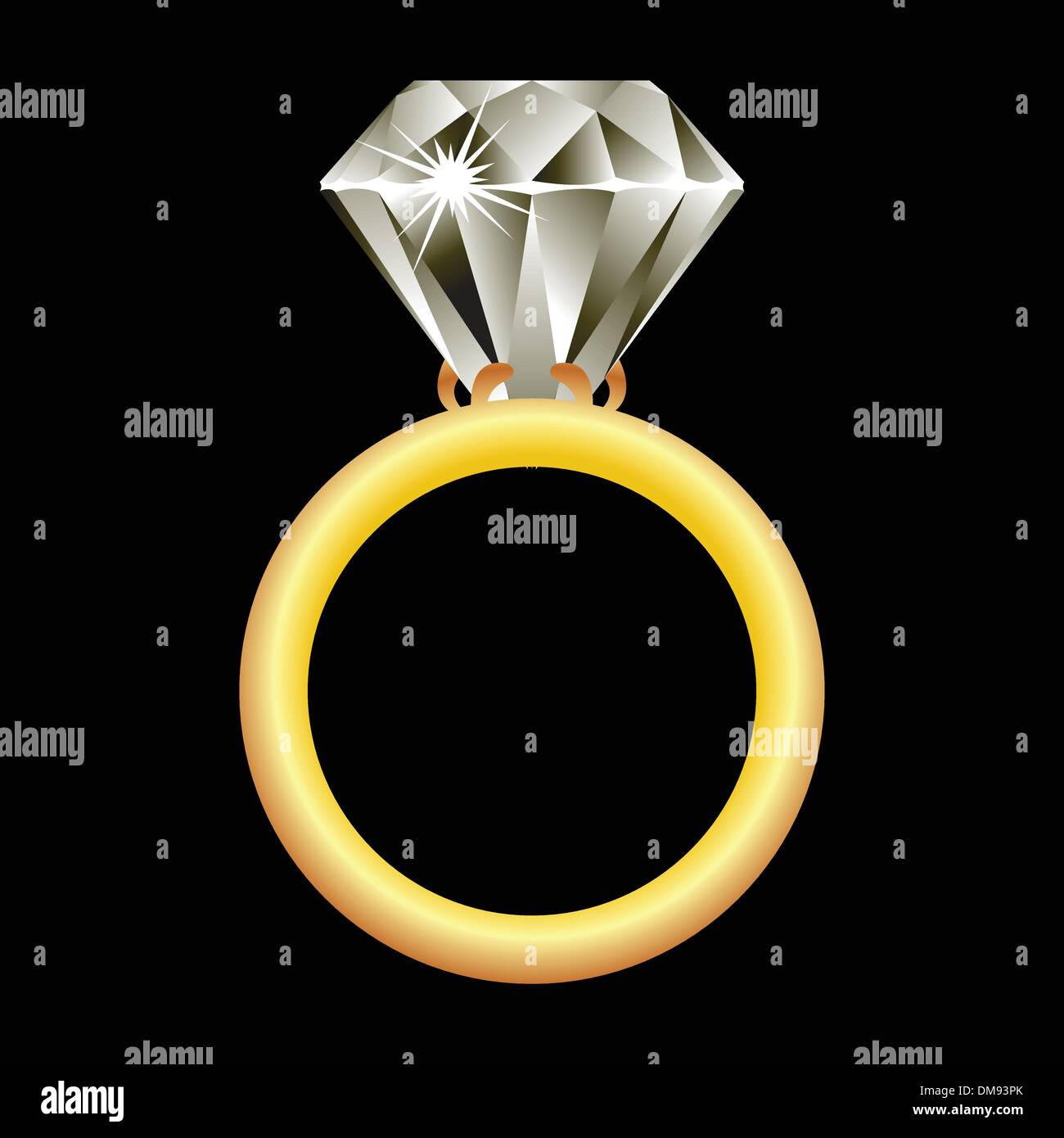 Corona diamantata contro il nero Illustrazione Vettoriale