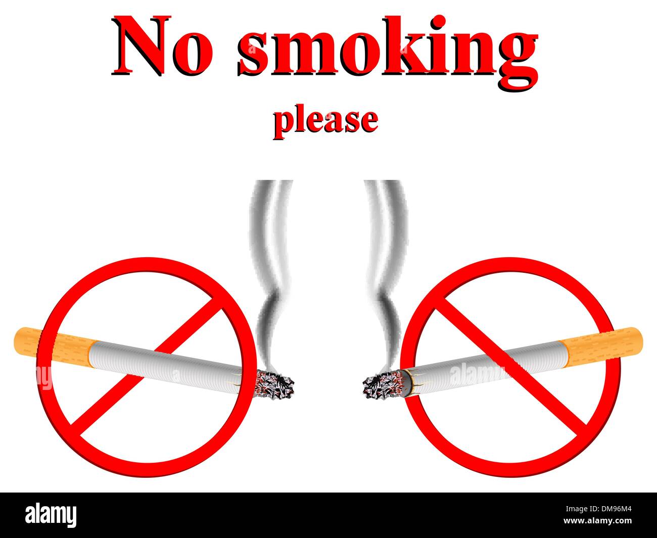 Non fumare segni stilizzati Illustrazione Vettoriale