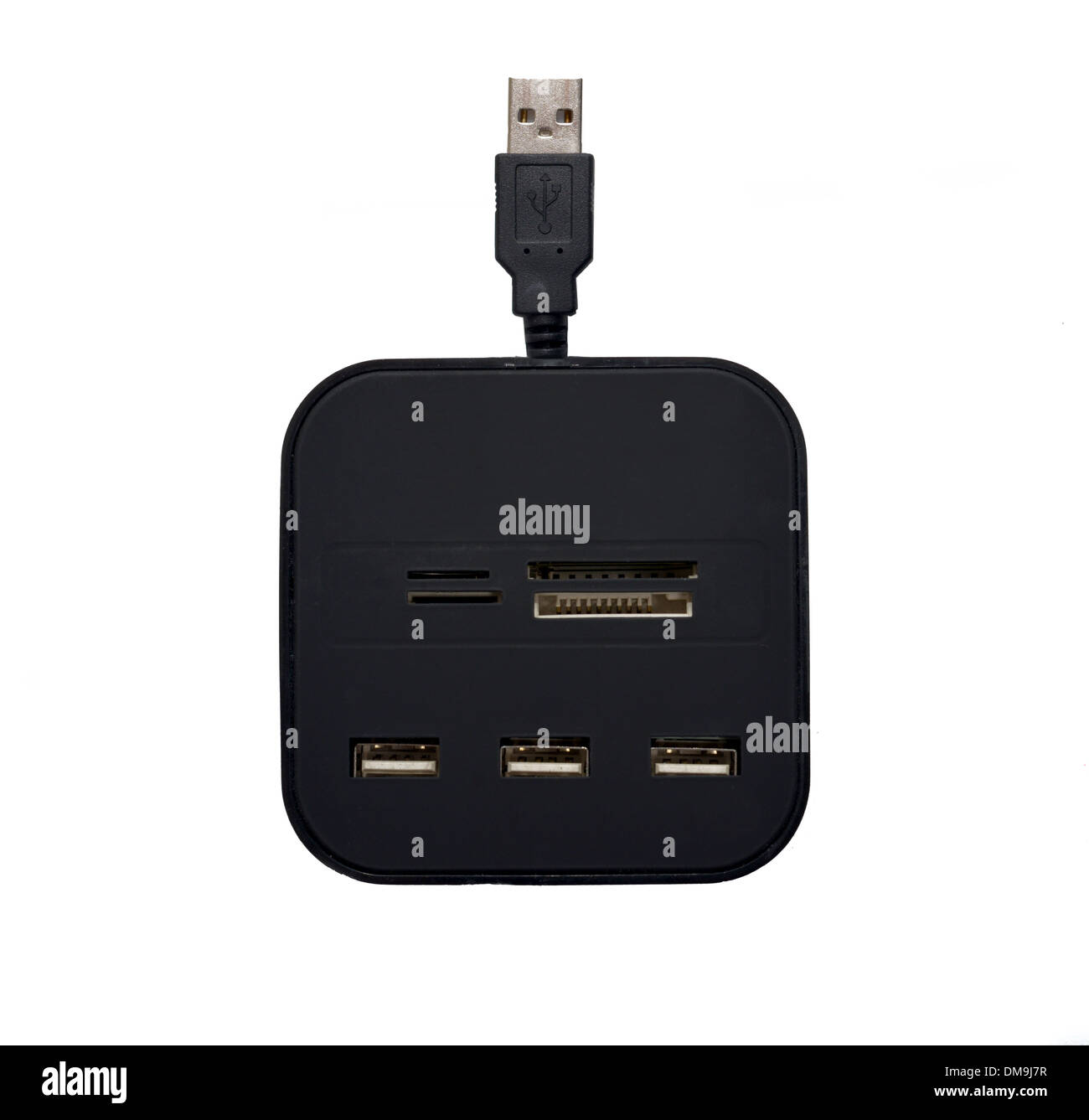 Multi lettore di schede USB isolato su sfondo bianco Foto Stock