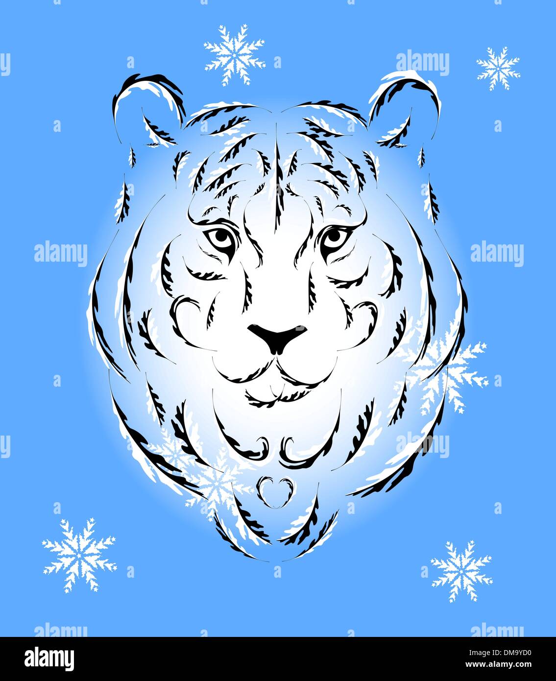 Tiger silhouette stilizzata, simbolo 2010 anno Illustrazione Vettoriale