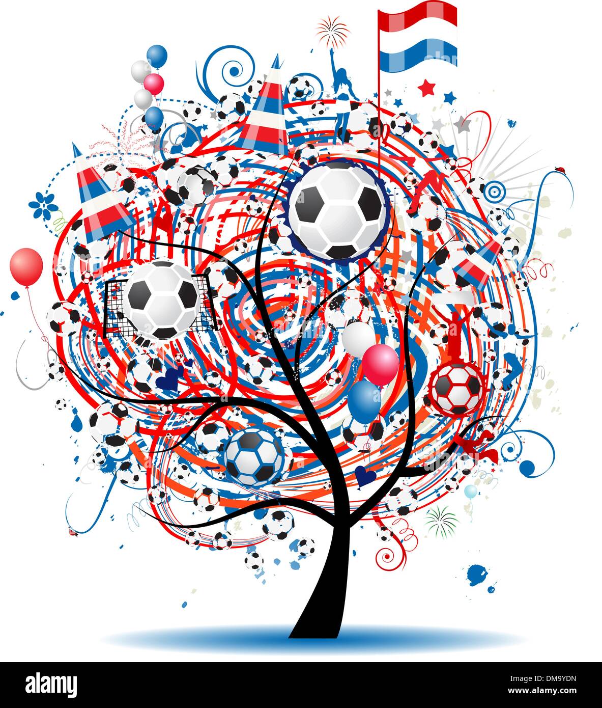 Calcio design ad albero Illustrazione Vettoriale