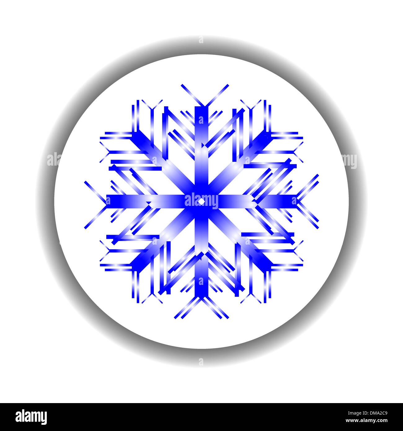 Fiocco di neve medaglione Illustrazione Vettoriale