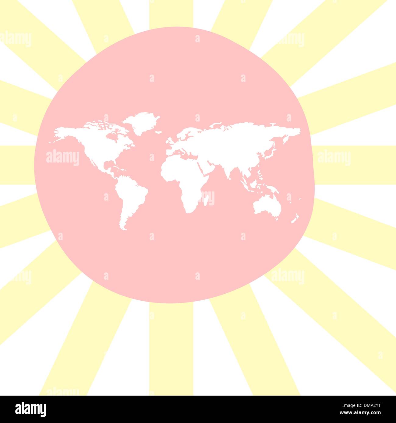 Mappa del mondo pieno di sole Illustrazione Vettoriale