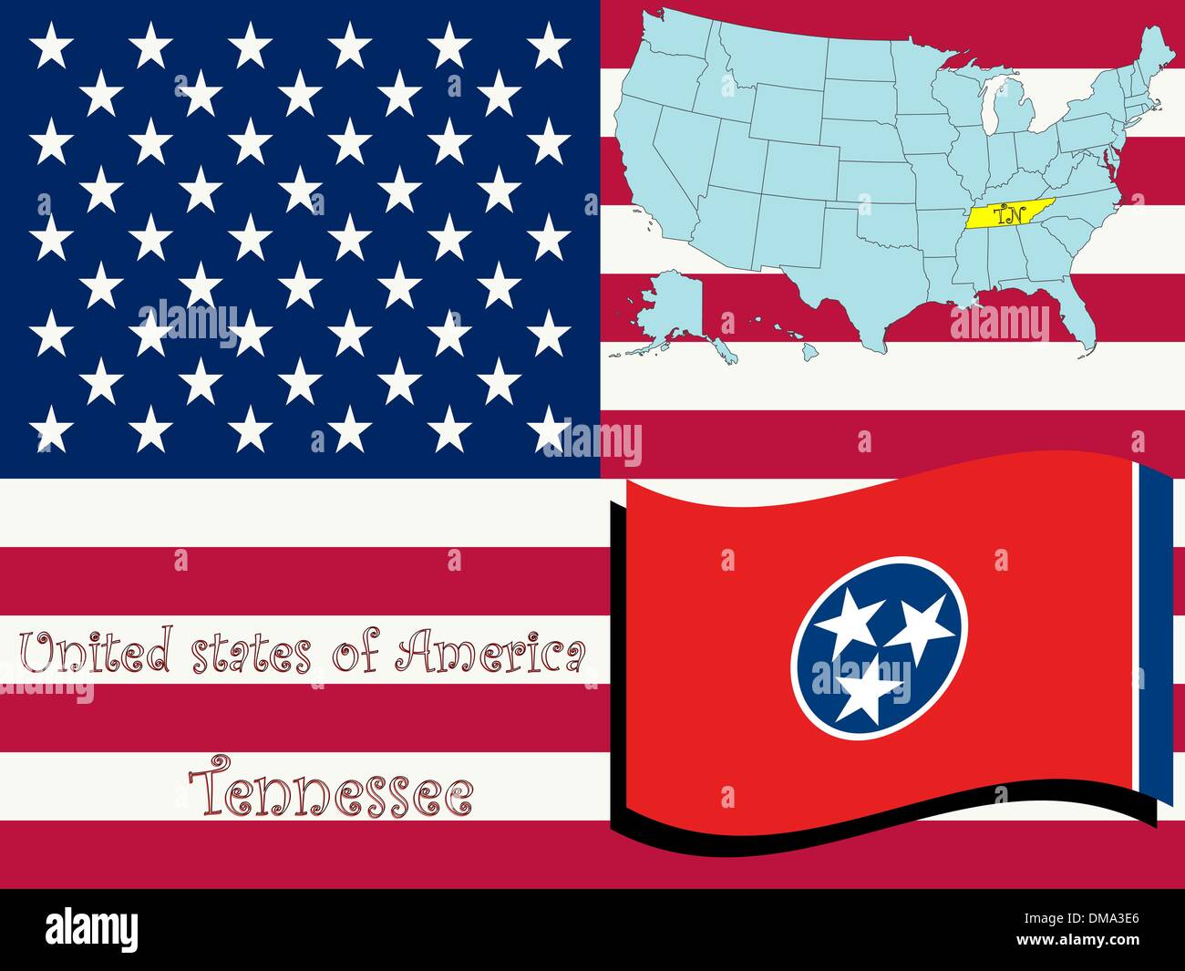 Stato del Tennessee illustrazione Illustrazione Vettoriale