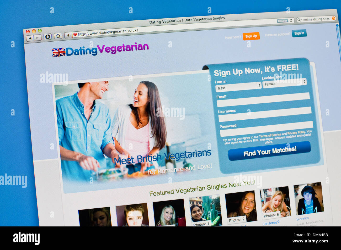 Datingvegetarian online dating website per vegetariani Foto Stock