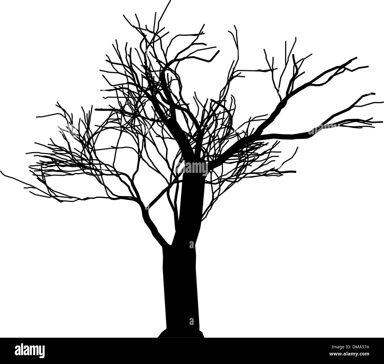 Illustrazione con albero di diramazione silhouette. EPS 8 Illustrazione Vettoriale