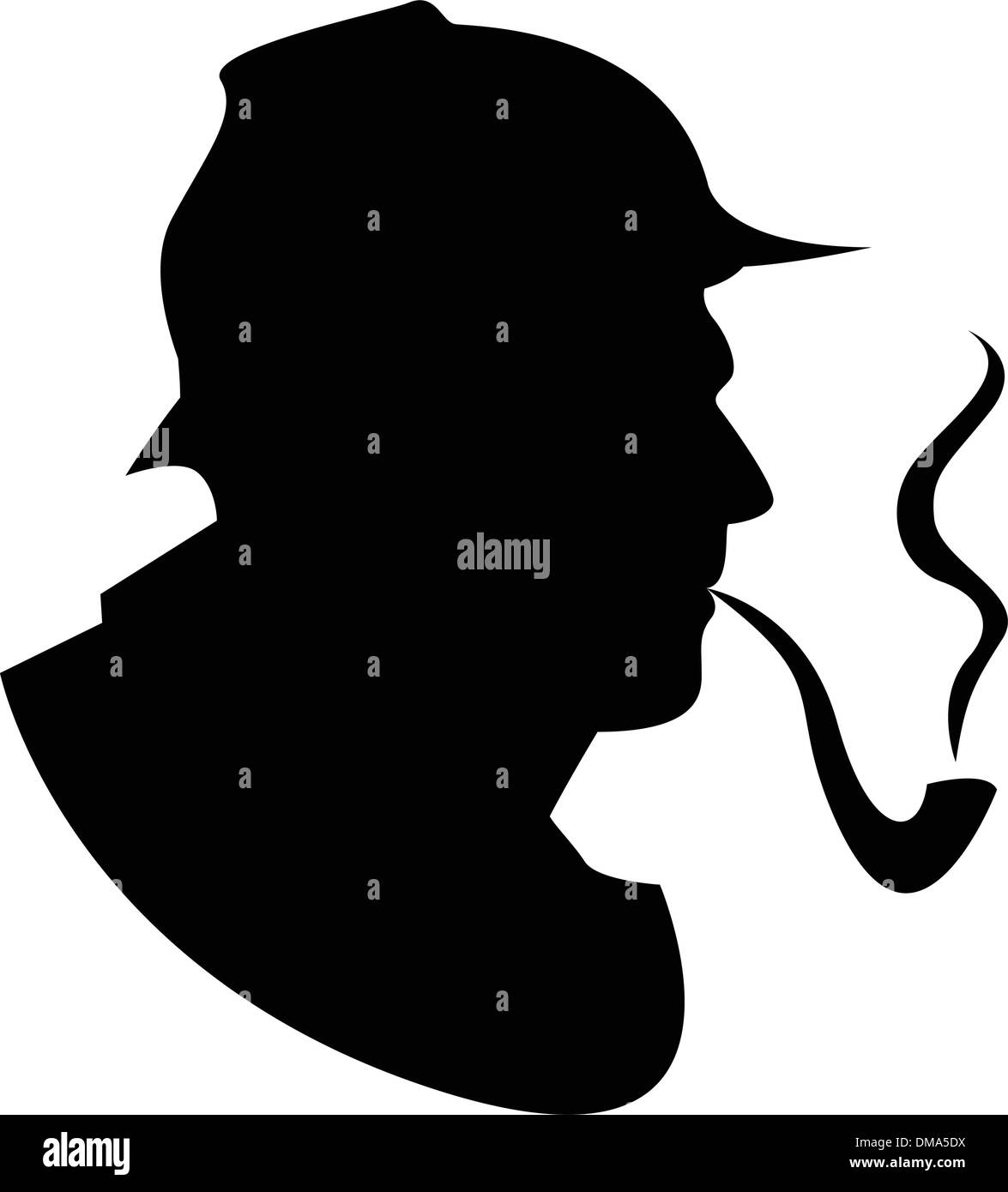 Il vettore silhouette fumatore tubo Illustrazione Vettoriale