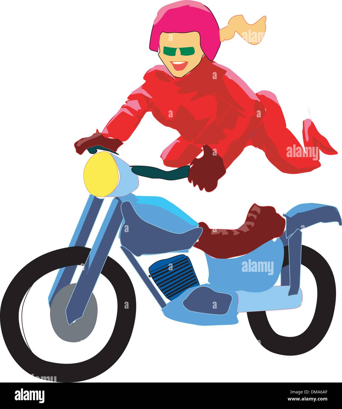 Ragazza felice su bike Illustrazione Vettoriale