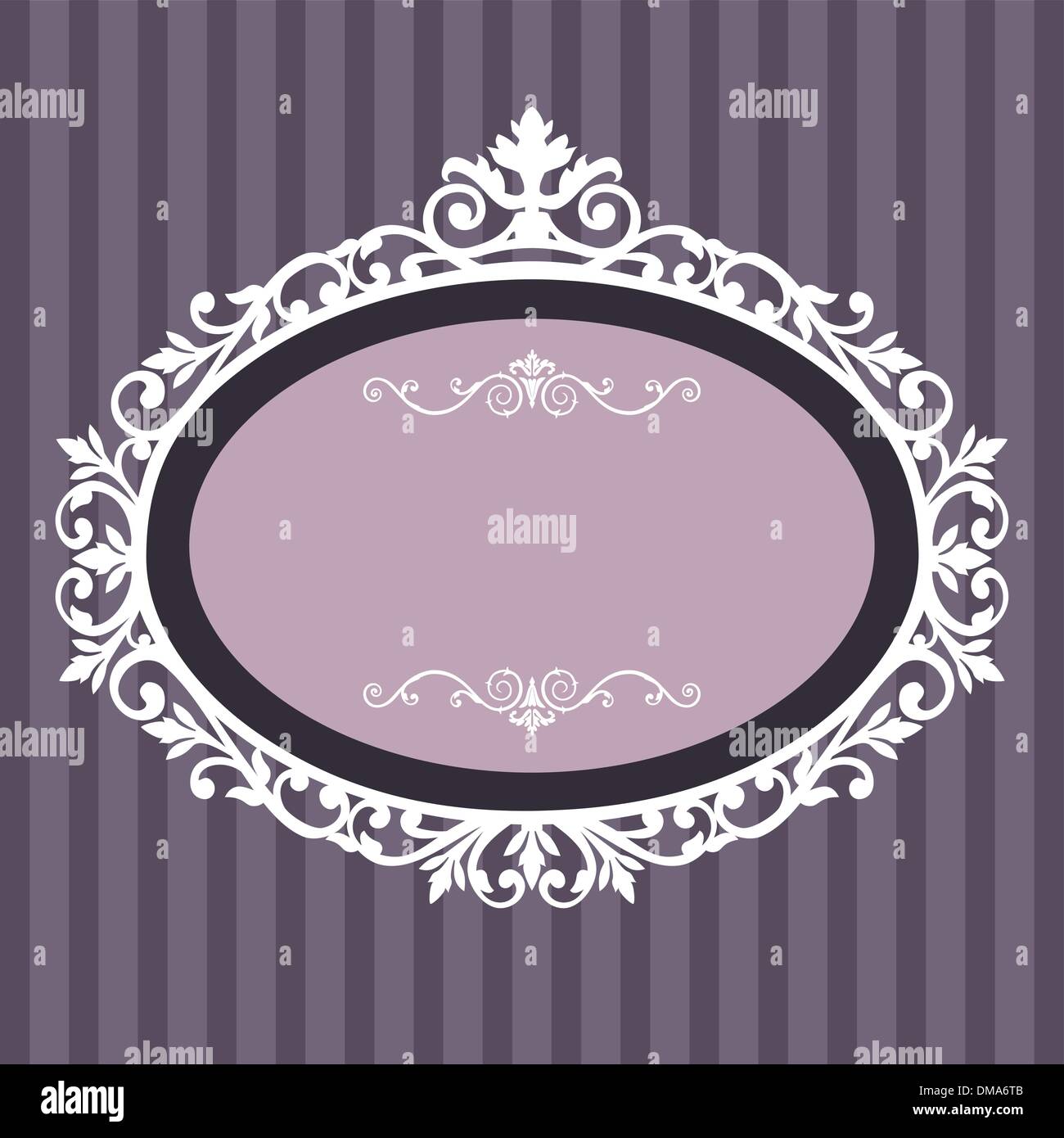 Ovale decorativa telaio vintage Illustrazione Vettoriale