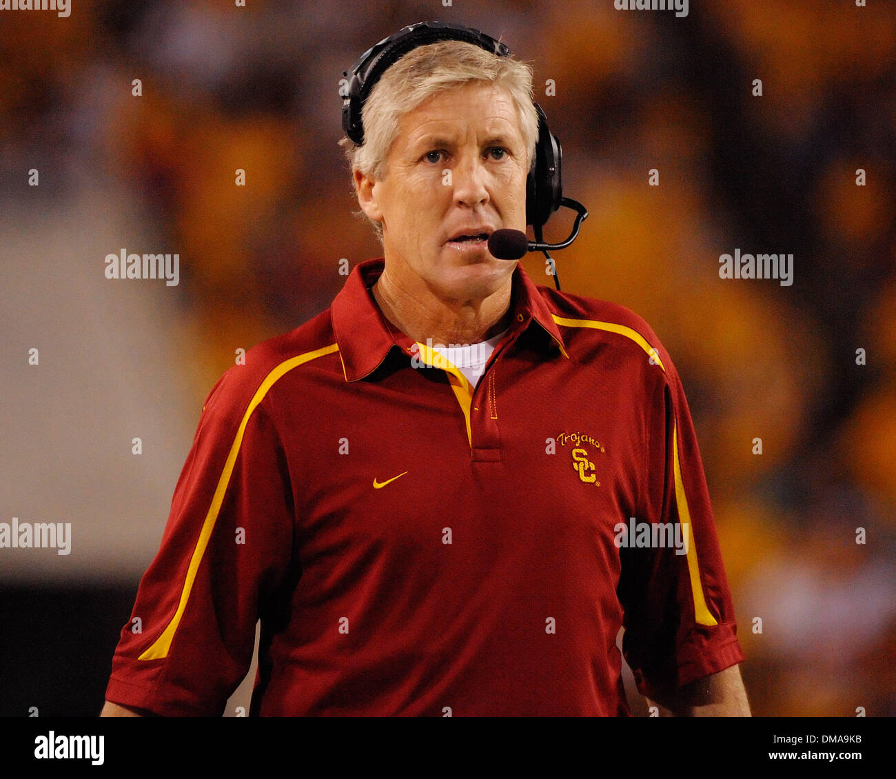 7 Novembre 2009: Head Coach Pete Carroll in azione durante un NCAA Football gioco tra l'Arizona State University Sun Devils e l'USC Trojans al Sun Devil Stadium di Tempe, Arizona, vinto dal trojan, 13-9.(Immagine di credito: © Max Simbron/Cal Sport Media/ZUMApress.com) Foto Stock