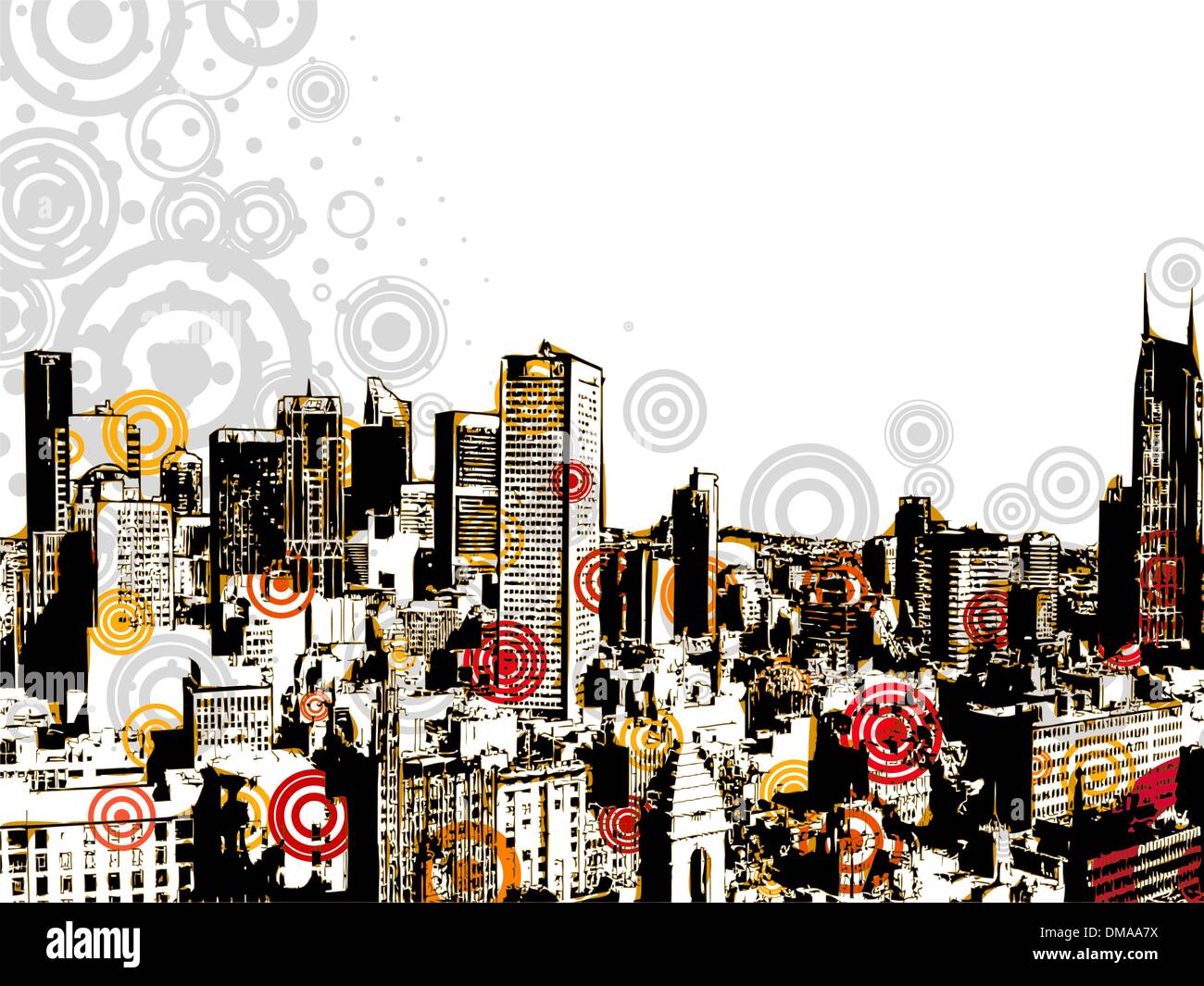 Grunge city design. EPS 8 Illustrazione Vettoriale