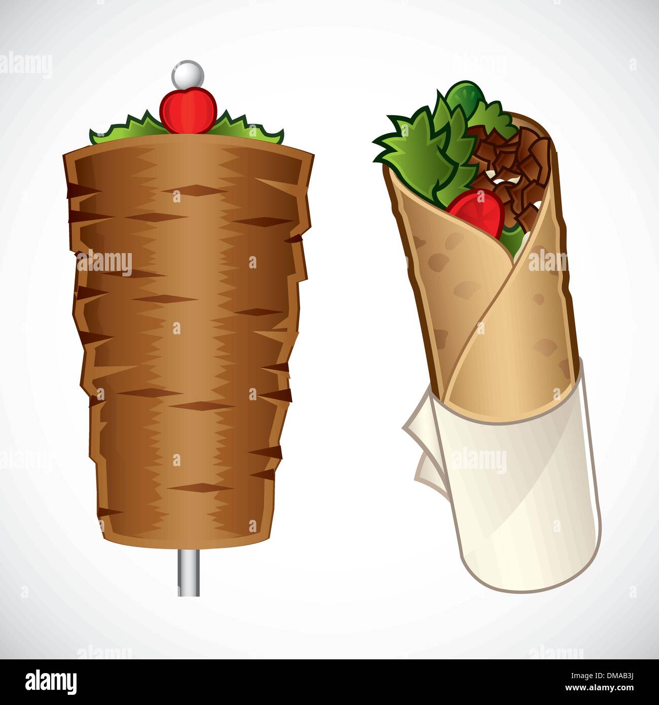Kebab illustrazione Illustrazione Vettoriale